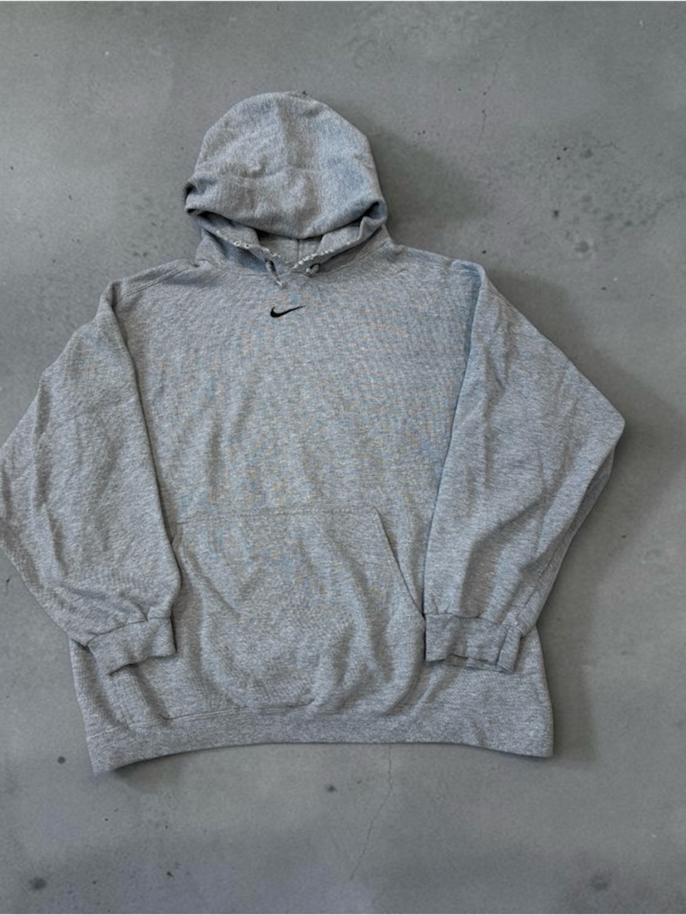 Nike vintage 90s white tag Center swoosh grey hoodie sz xl